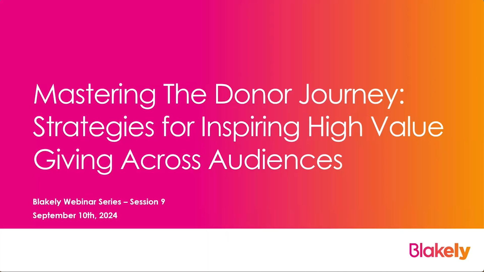 Mastering Donor Journeys webinar